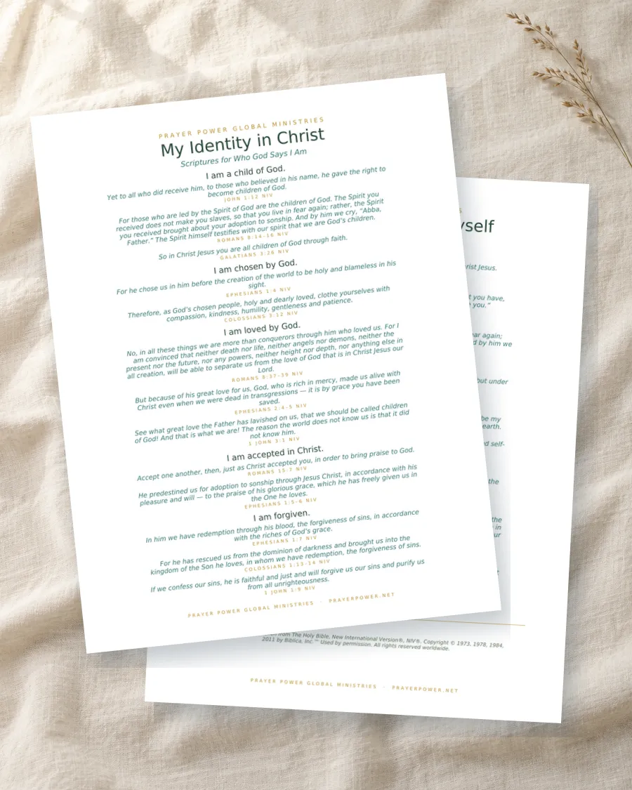 The two printed declaration pages resting on linen
